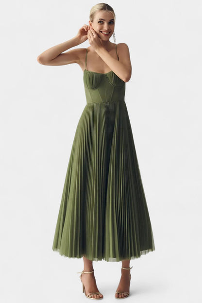 Ottilie Vestido Midi de Tul Plisado