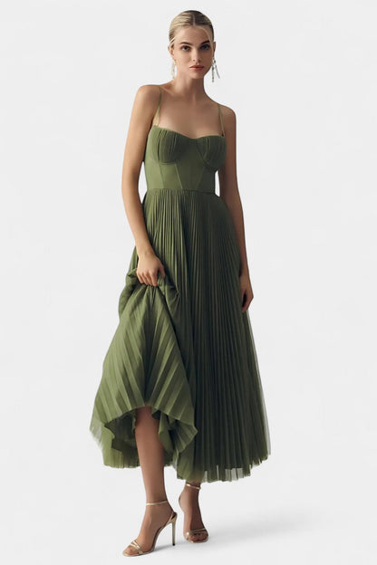 Ottilie Vestido Midi de Tul Plisado