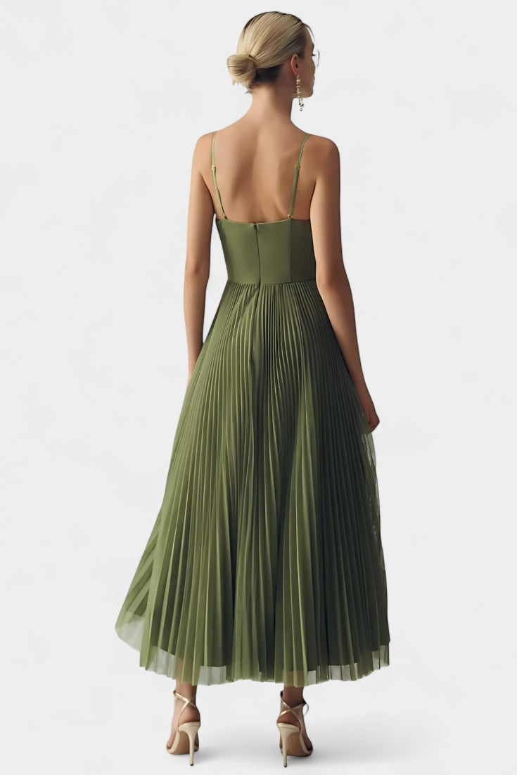 Ottilie Vestido Midi de Tul Plisado
